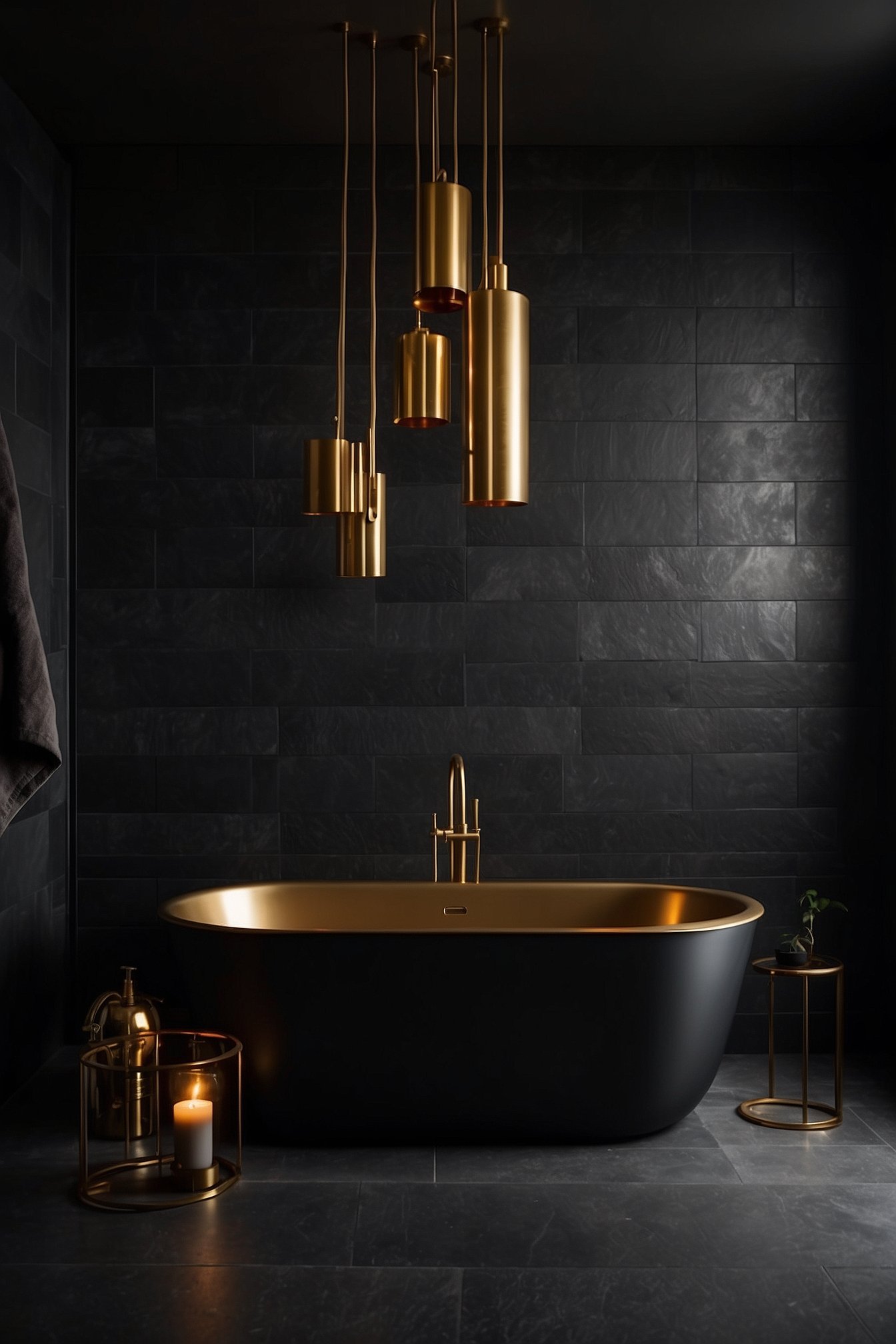Moody dark bathroom paint