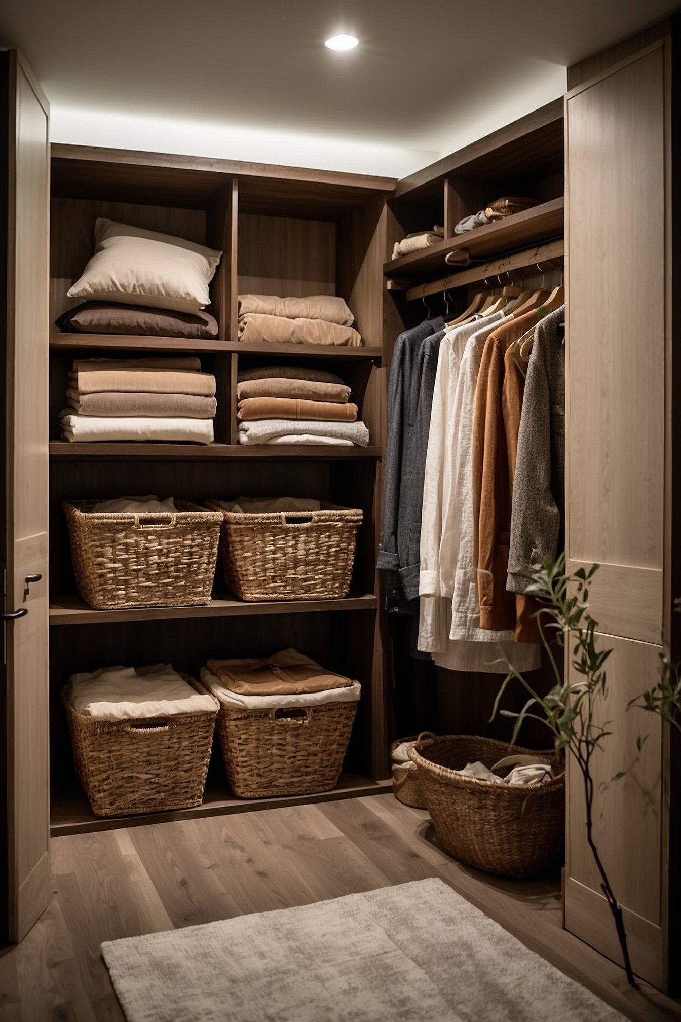 Vertical organizers in small closet