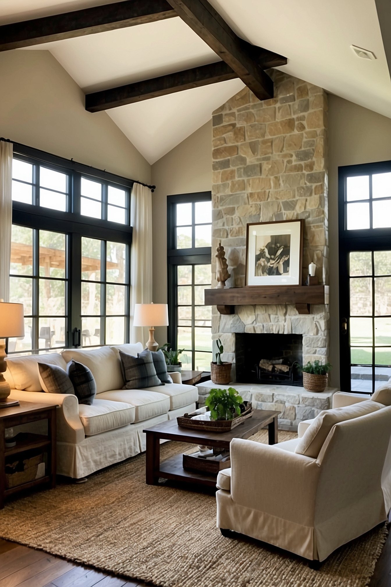 Cozy farmhouse living room