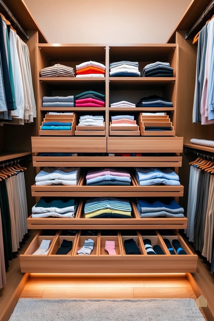 Closet with organizers and drawers