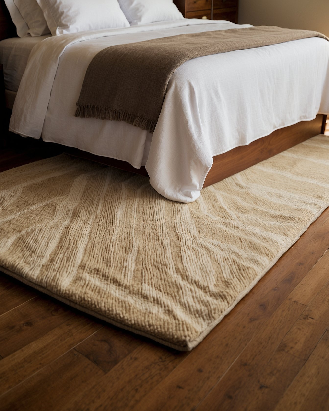 Natural jute runner rug in entryway