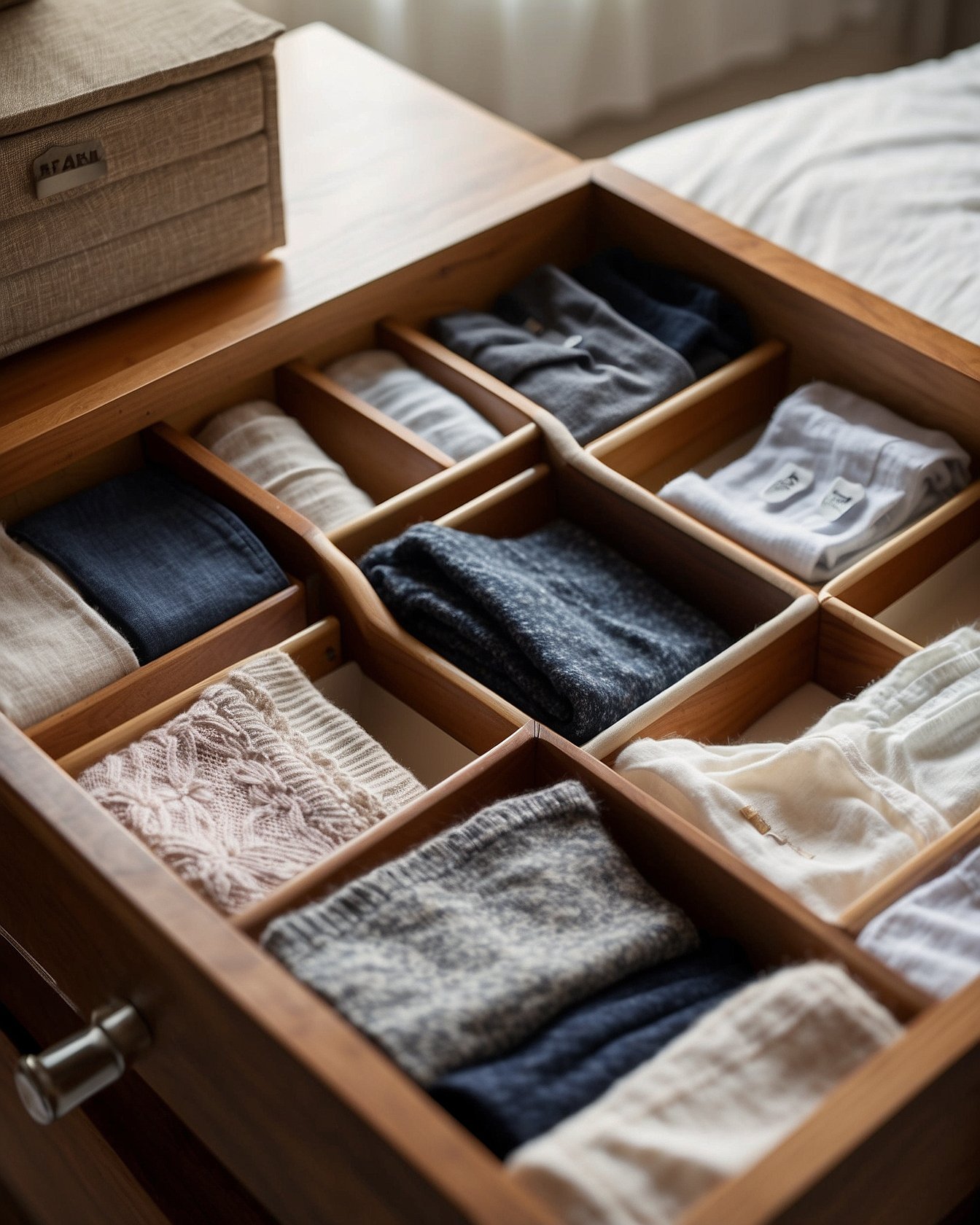 Walk-in closet drawer organizer system